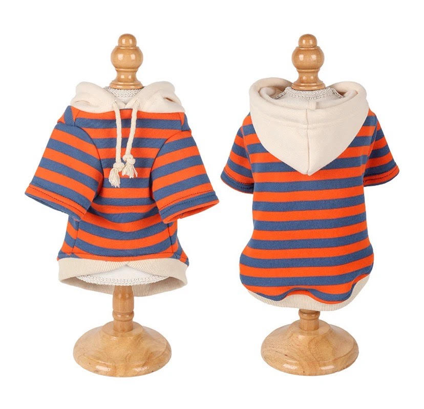 Green/Orange Striped Hoodie