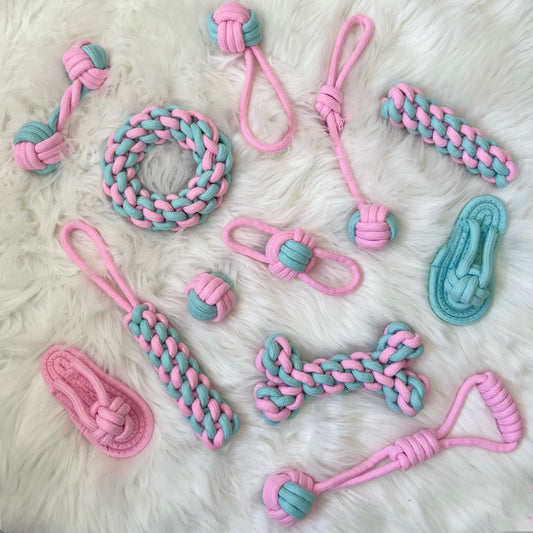 Cotton Candy Colored Chew Toy Set